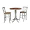 International Concepts Round 36 in Rd Extension Dining Table, 2 X-Back Bar Height Stools, Hickory/Stone, 36 W, 48 L, Wood K41-36RXT-6B-S6133-2 - alternate 1